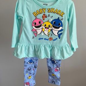 Baby shark 2 piece outfit 18months